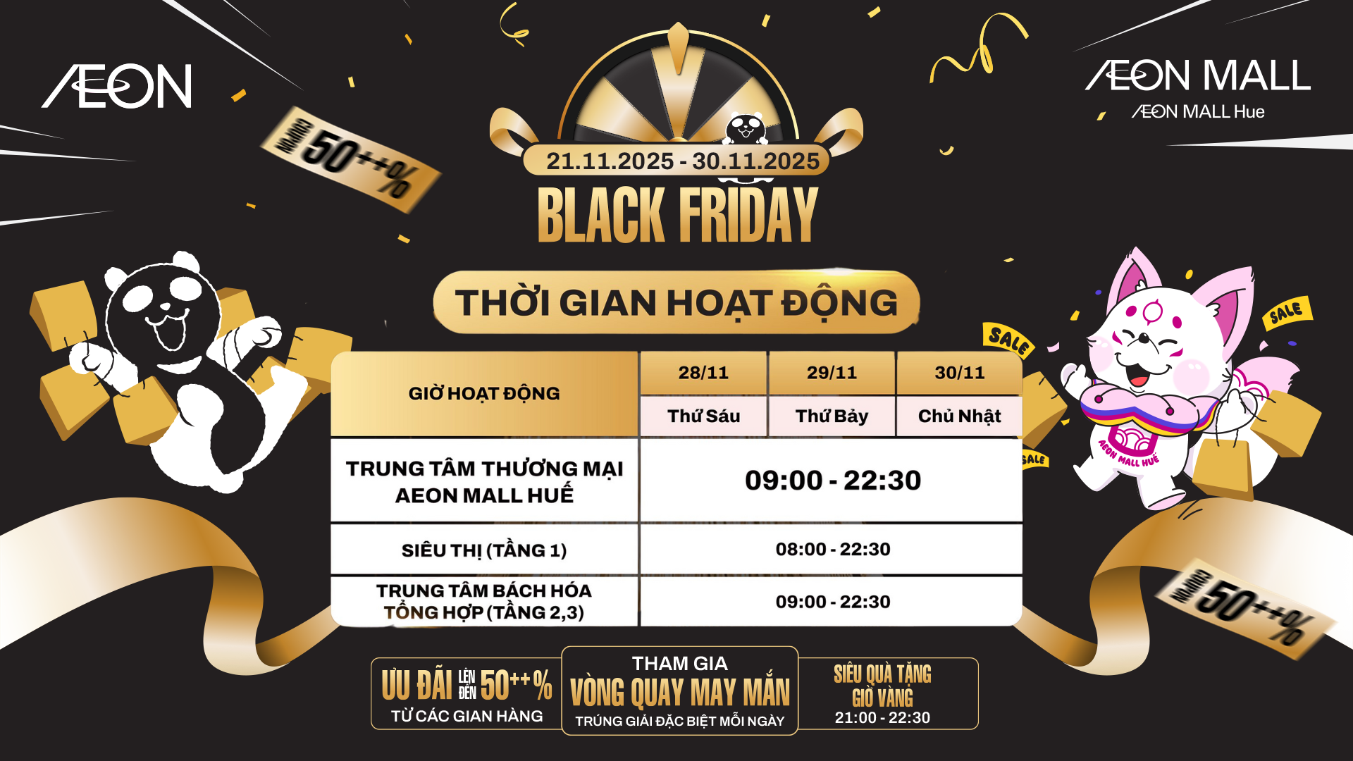 AEON MALL Huế Mở Cửa Sớm Đóng Cửa Trễ Cho Mùa Sale Khủng Black Friday