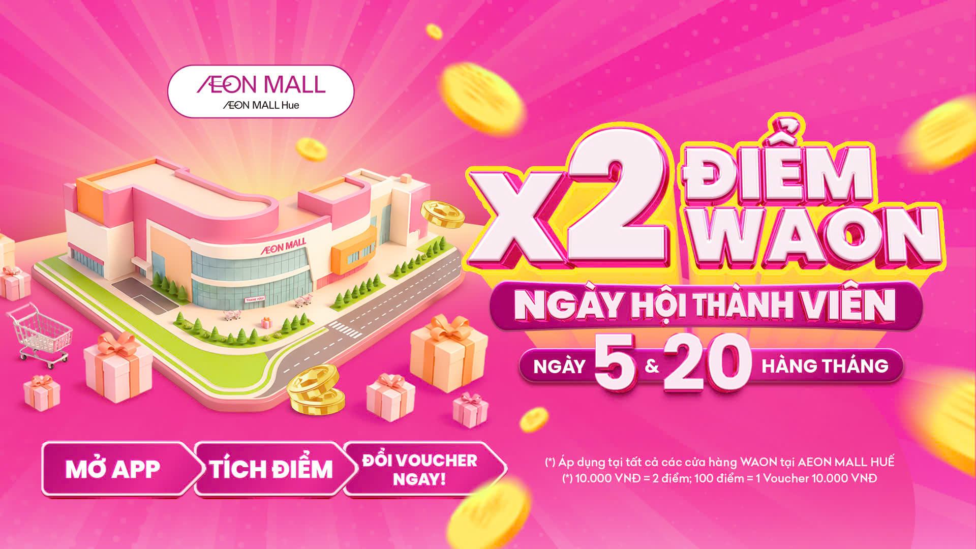 🎉 NGÀY HỘI THÀNH VIÊN – X2 ĐIỂM WAON SIÊU HẤP DẪN!