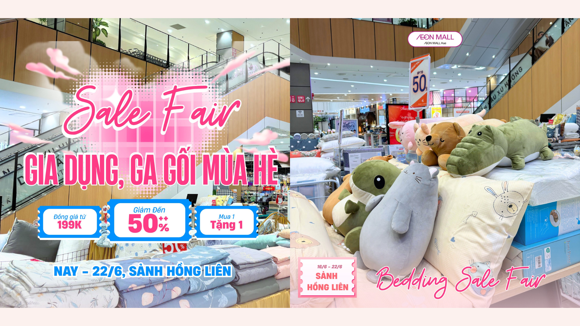 SALE FAIR – GÓC HÈ MÁT MẺ | 🧺 Chăn gối – Gia dụng giảm sâu đón hè