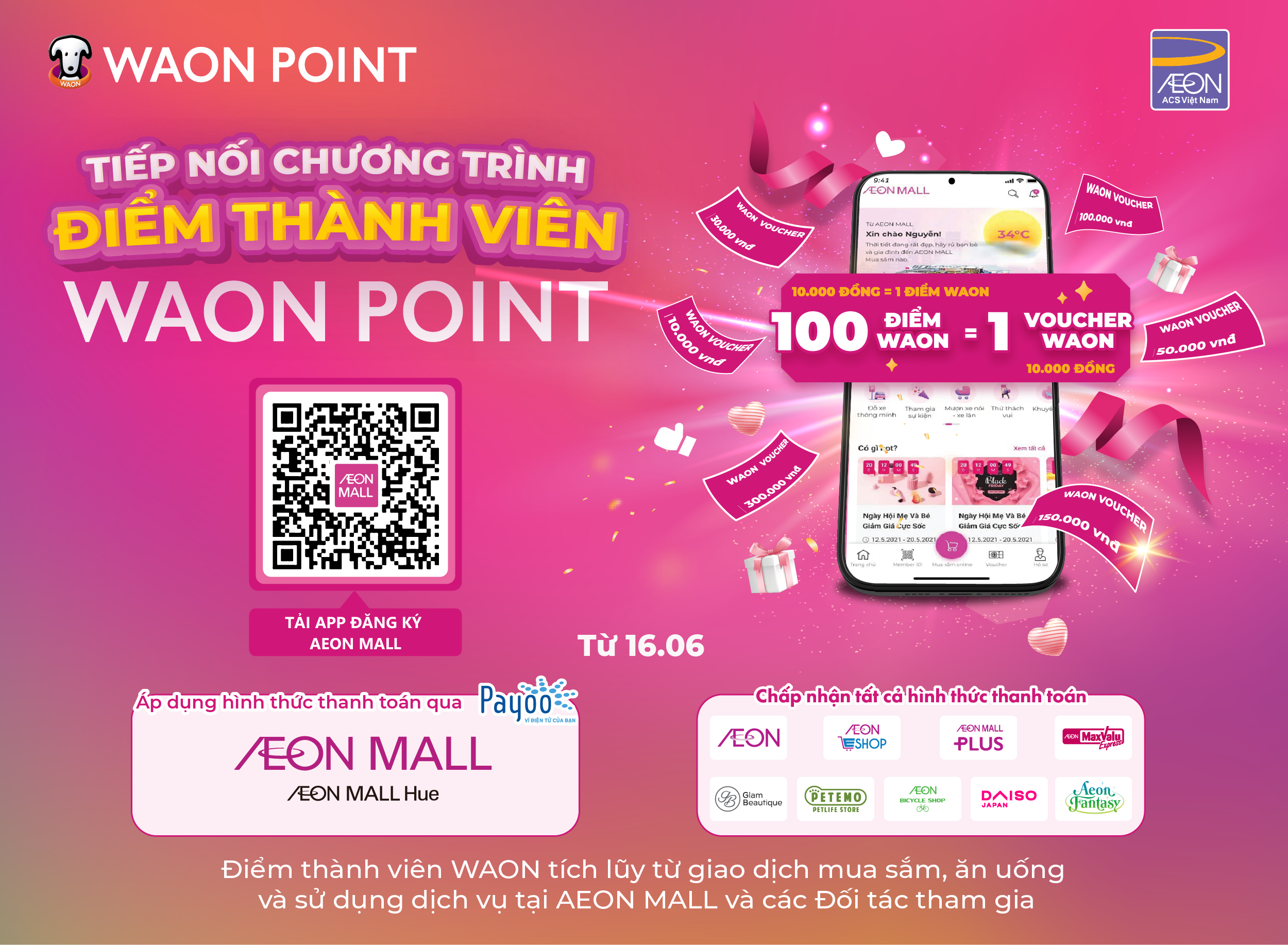 TỪ 16/06, TIẾP NỐI CHƯƠNG TRÌNH ĐIỂM THÀNH VIÊN WAON POINT