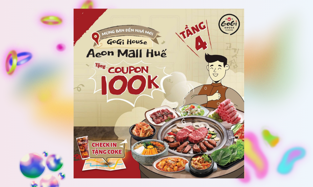 ƯU ĐÃI NHÀ GOGI HOUSE - COUPON 100,000Đ CHO HÓA ĐƠN 500,000Đ