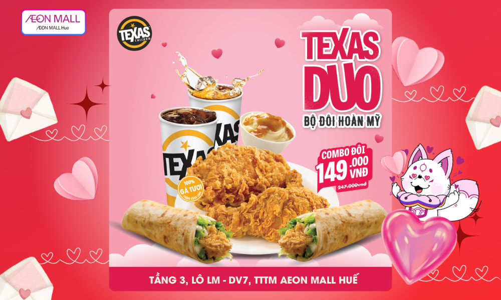 🎉 CHÀO ĐÓN NĂM MỚI GIÁP THÌN – THƯỞNG THỨC COMBO TEXAS DUO CHỈ 149K! 🐍✨