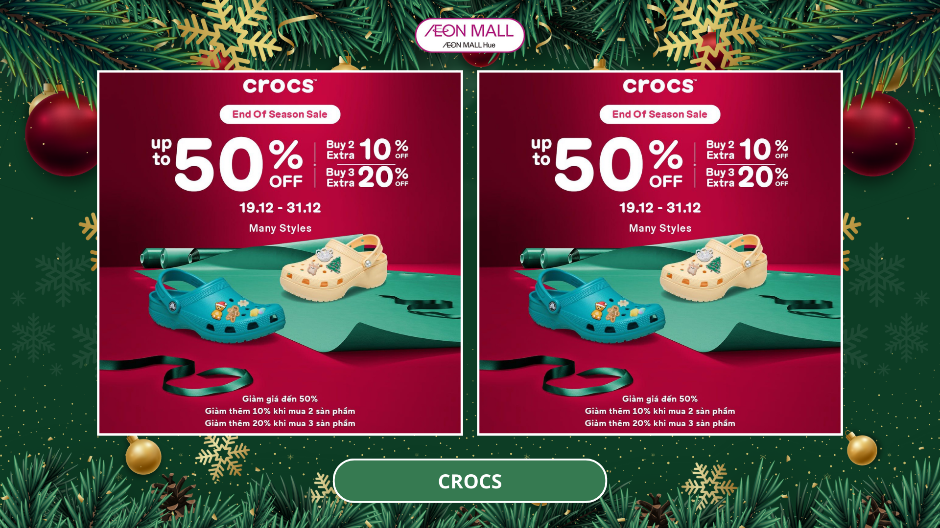 CROCS END OF SEASON SALE UP TO 50%