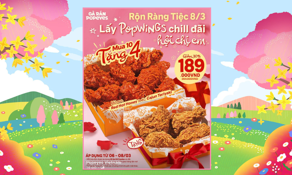 POPEYES "TUNG CHILL" 08.03 - CHIẾN THẦN POPWINGS "CHILL ĐÃI" HỘI CHỊ EM 💕