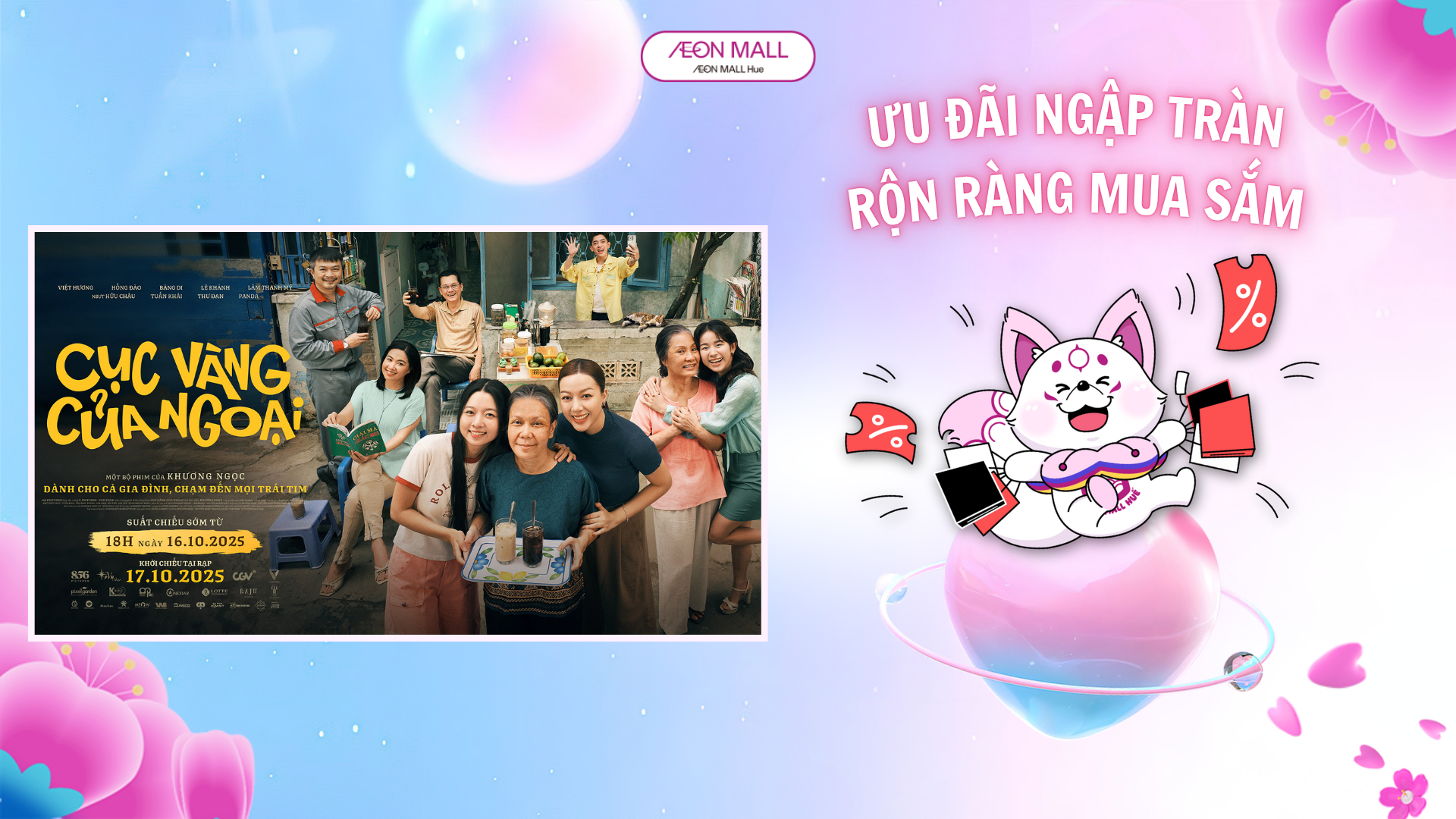 Tặng vé và Lipton 22oz cho Người Cao Tuổi phim Cục Vàng Của Ngoại Tại Galaxy AEON MALL Huế