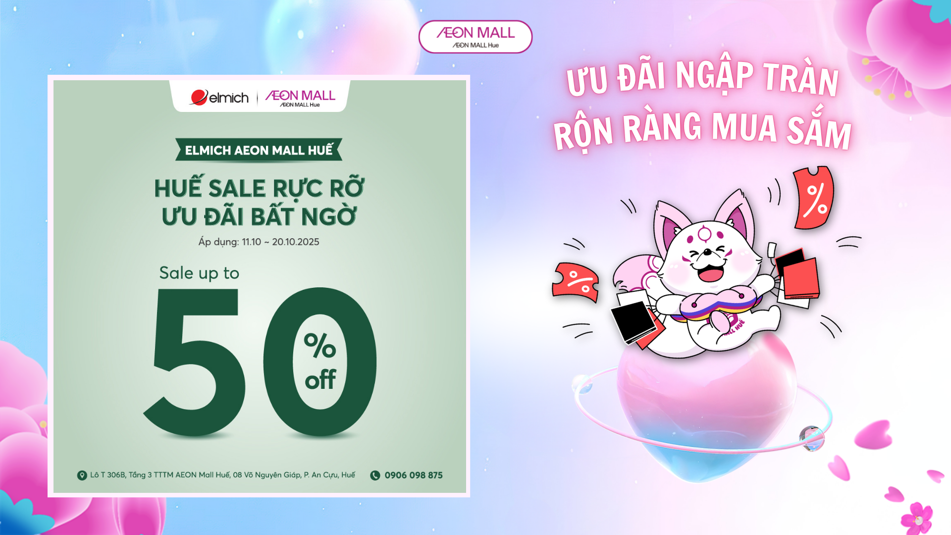 HUẾ SALE RỰC RỠ ELMICH GIẢM GIÁ SỐC MỪNG 20/10 TẠI AEON MALL HUẾ
