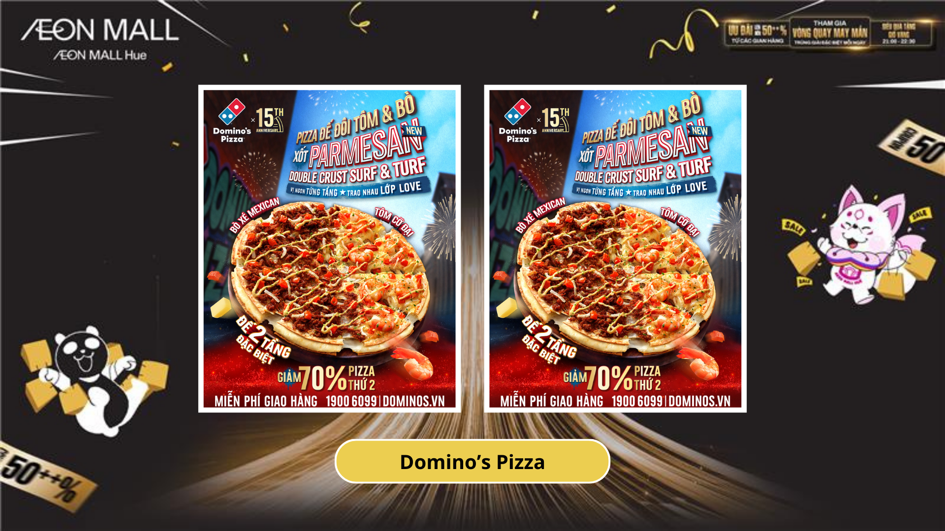 💖 PIZZA ĐẾ ĐÔI TÔM & BÒ XỐT PARMESAN – MÓN MỚI MỪNG 15 NĂM DOMINO’S