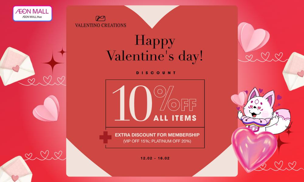 HAPPY'S VALENTINE DAY| GIẢM GIÁ 10% TOÀN BỘ SẢN PHẨM