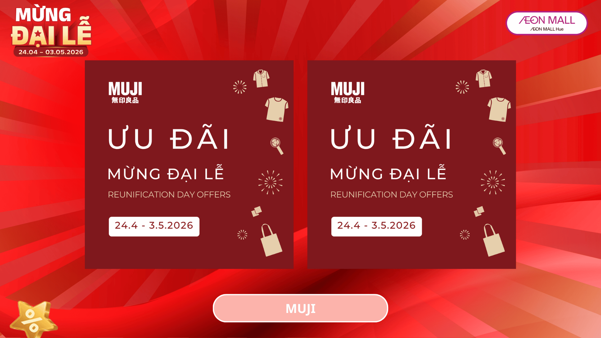 ƯU ĐÃI MỪNG ĐẠI LỄ TỪ MUJI