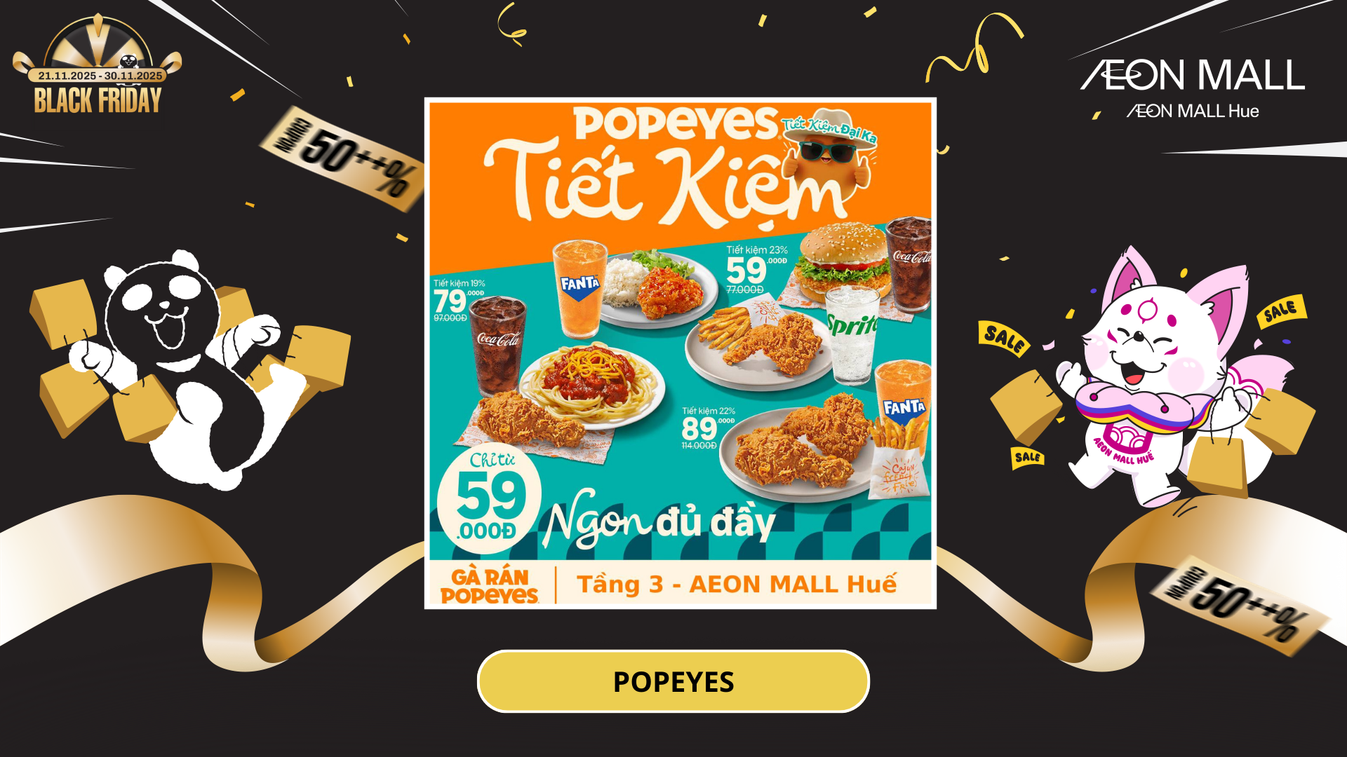 NGON ĐỦ ĐẦY CÙNG POPEYES TIẾT KIỆM ĐA DẠNG COMBO - GIÁ CHỈ TỪ 59.000Đ