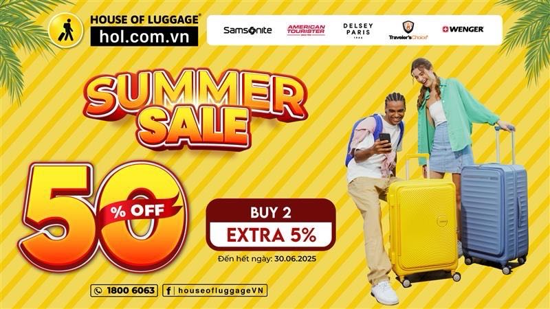 🌞 Hello Summer - Tận hưởng Ưu đãi 50% các thương hiệu vali quốc tế tại House Of Luggage