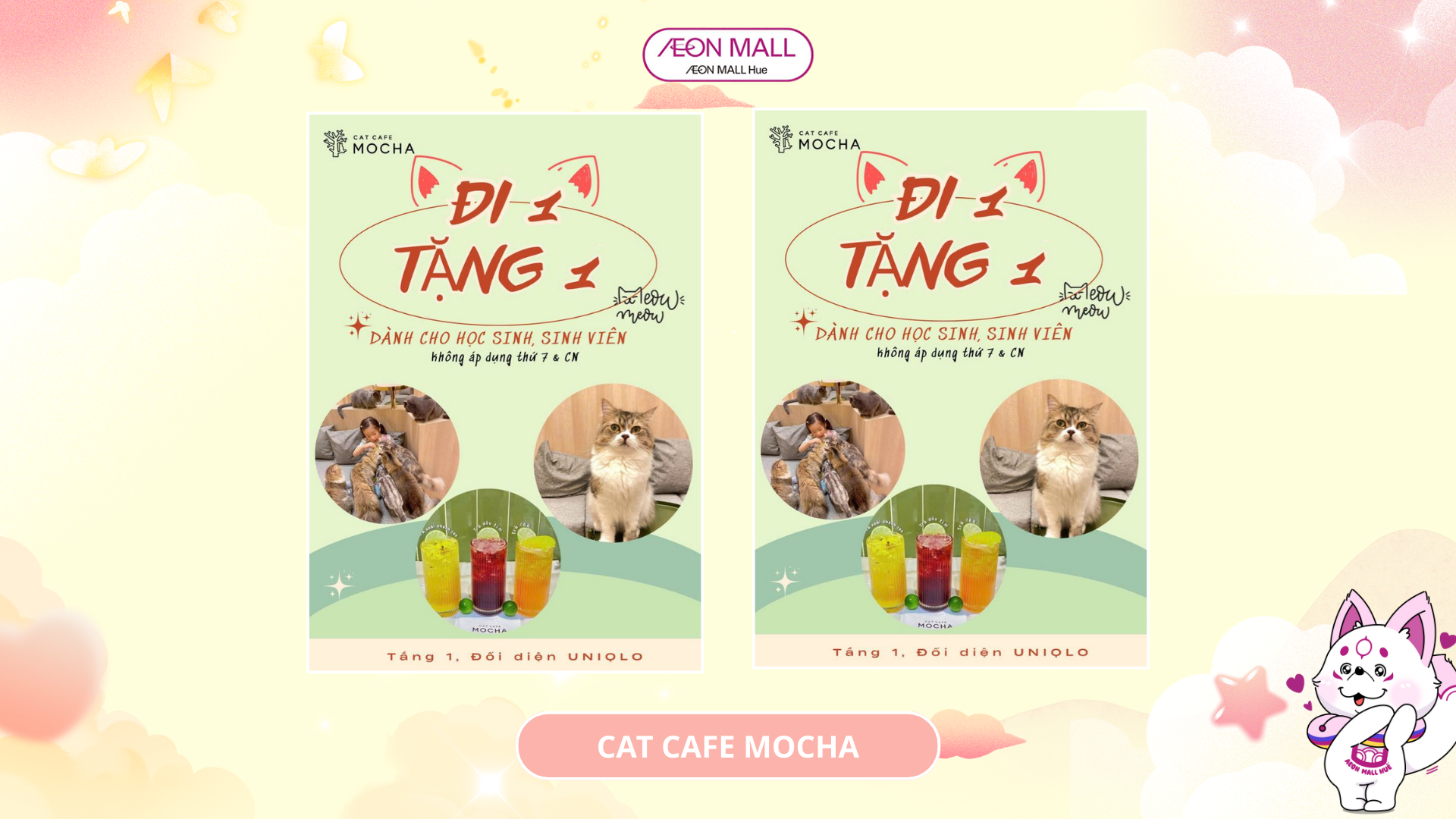 TẾT GẦN KỀ ĐI 2 TÍNH TIỀN 1 TẠI CAT CAFE MOCHA