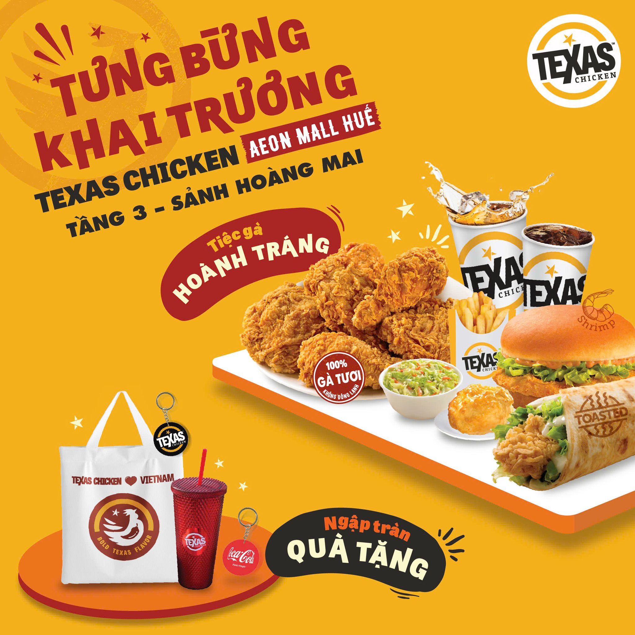 TƯNG BỪNG KHAI TRƯƠNG TEXAS CHICKEN AEON MALL HUẾ