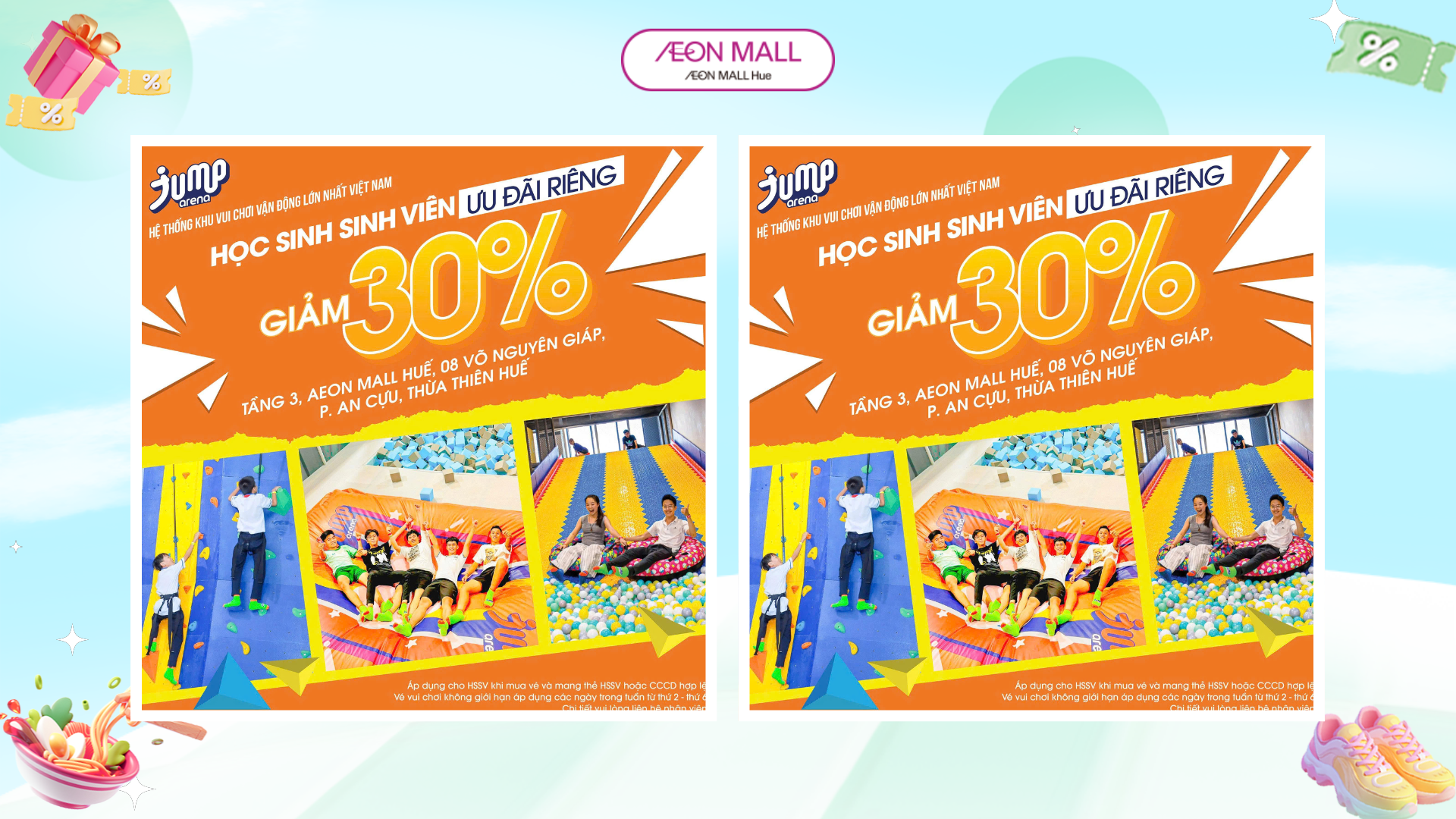HỌC SINH-SINH VIÊN VUI TOẸT GA – GIẢM GIÁ LÊN ĐẾN 30% TẠI JUMP ARENA