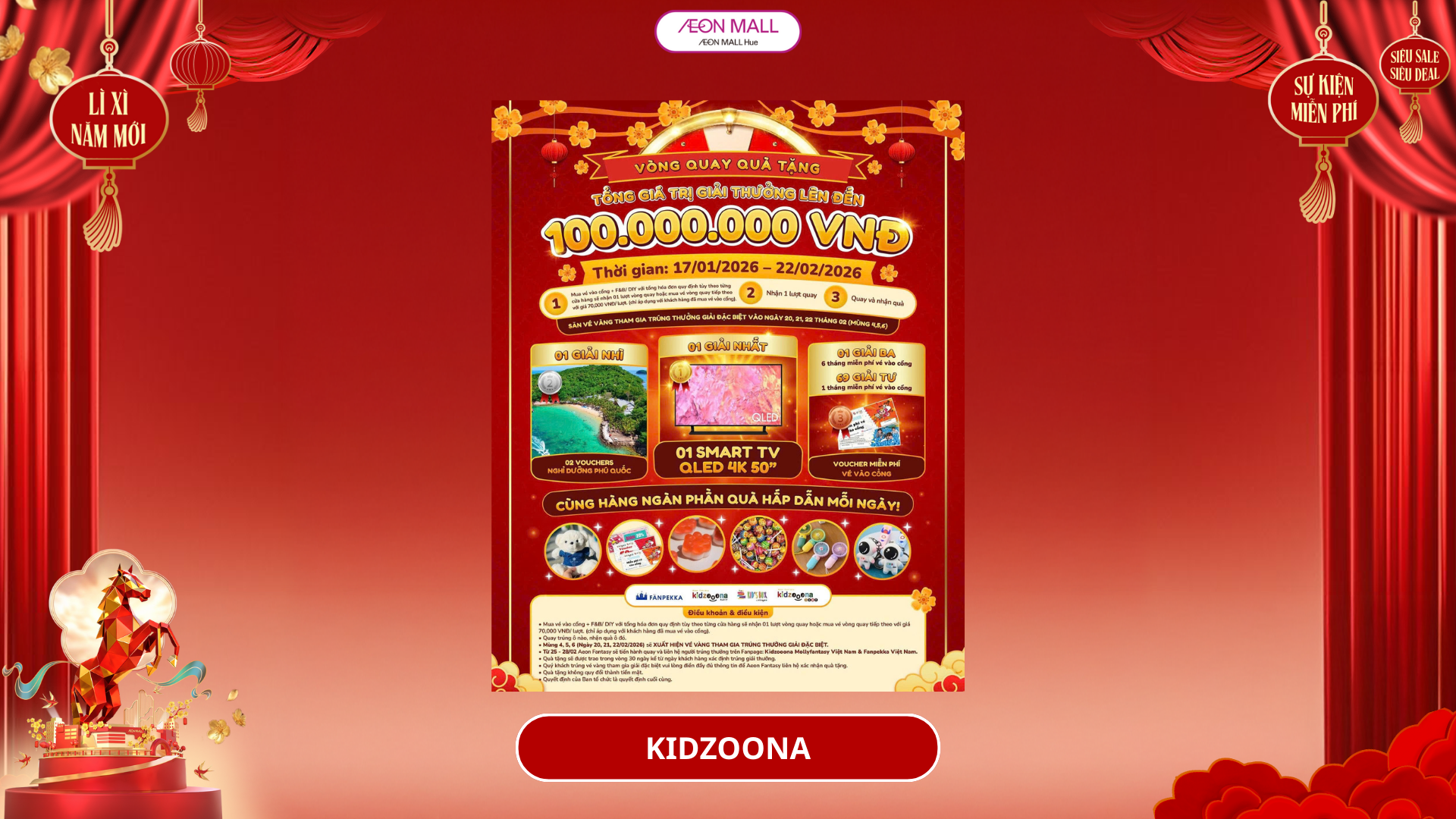 VÒNG QUAY LỘC XUÂN – QUÀ TẾT NGẬP TRÀN TẠI KIDZOOONA