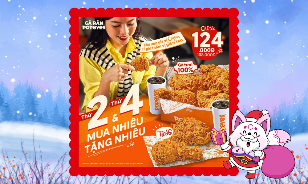 🔥THỨ 2 & THỨ 4 HÀNG TUẦN, BẠN CÓ HẸN VỚI POPEYES NÈEEE!