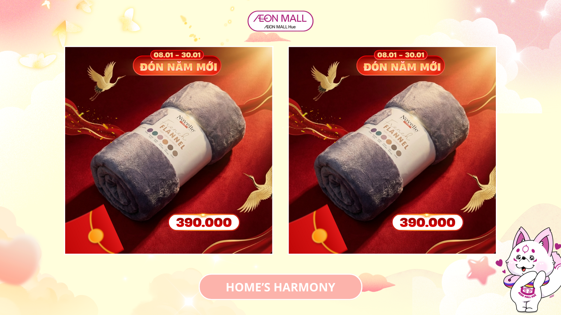 DEAL SỐC ĐẦU NĂM CHỈ 390K SỞ HỮU MỀN FRENCH CAO CẤP TỪ HOME'S HARMONY
