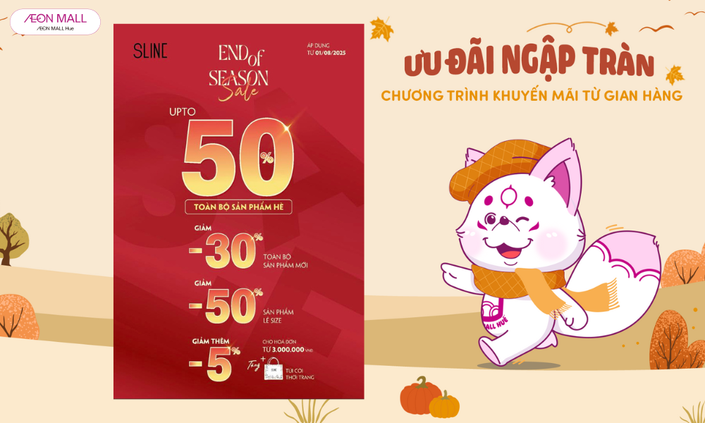 🔥 END OF SEASON SALE – Ưu Đãi Cuối Mùa Rực Rỡ tại SLINE! 🌴