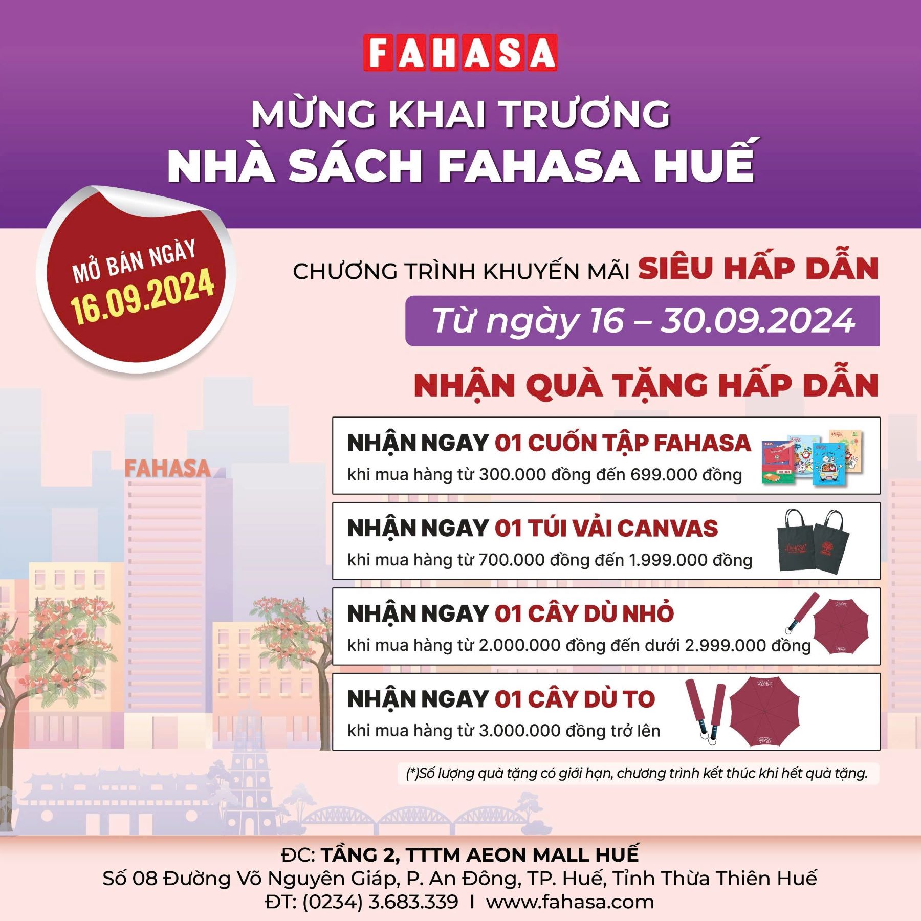 🎊 TƯNG BỪNG KHAI TRƯƠNG NHÀ SÁCH FAHASA HUẾ️🎊