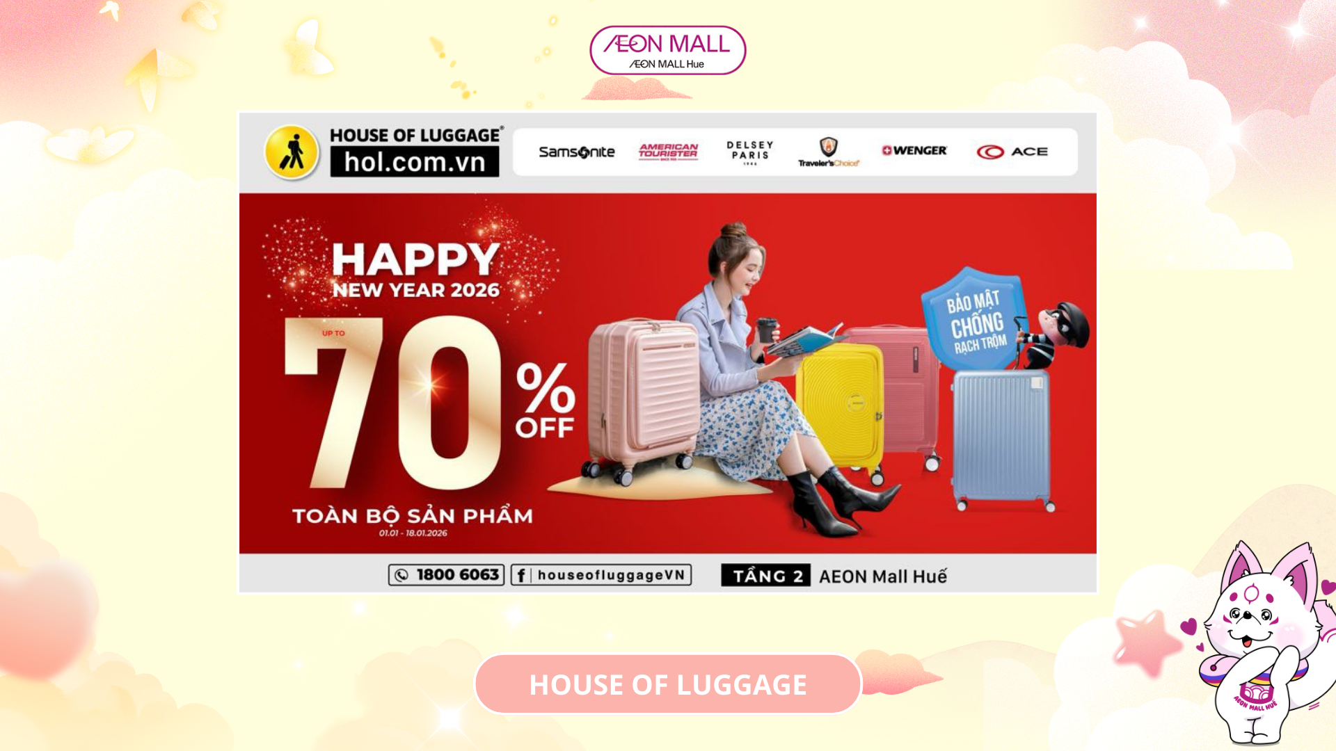 ƯU ĐÃI ĐÓN NĂM MỚI đến 70% từ House of Luggage