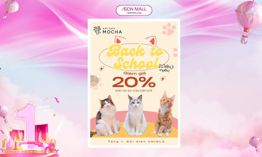 CAT CAFE MOCHA GIẢM 20% CHỈ CẦN BẠN LÀ SINH VIÊN
