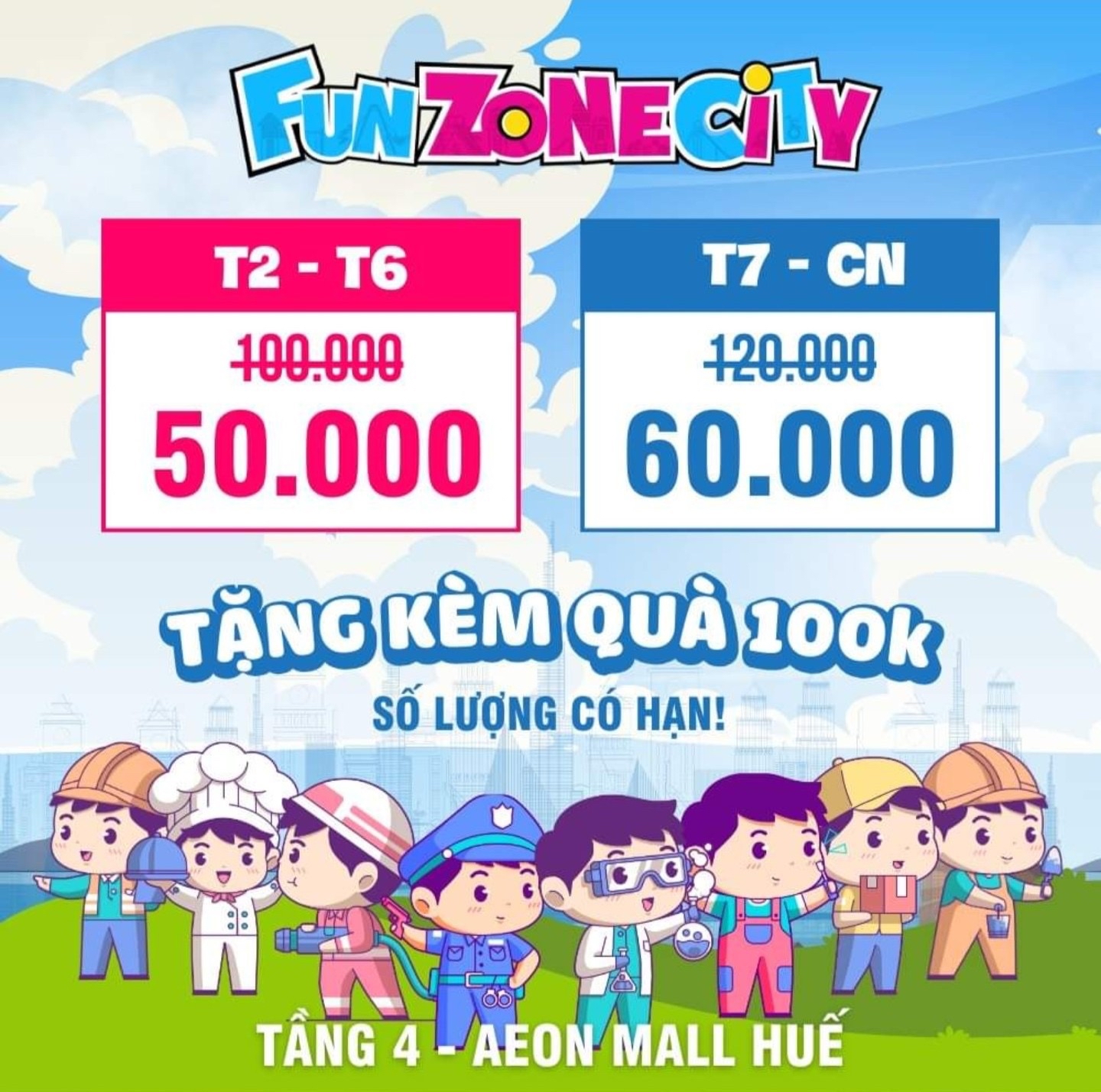 Ưu đãi khủng chỉ có tại Funzone City AEON MALL Huế!