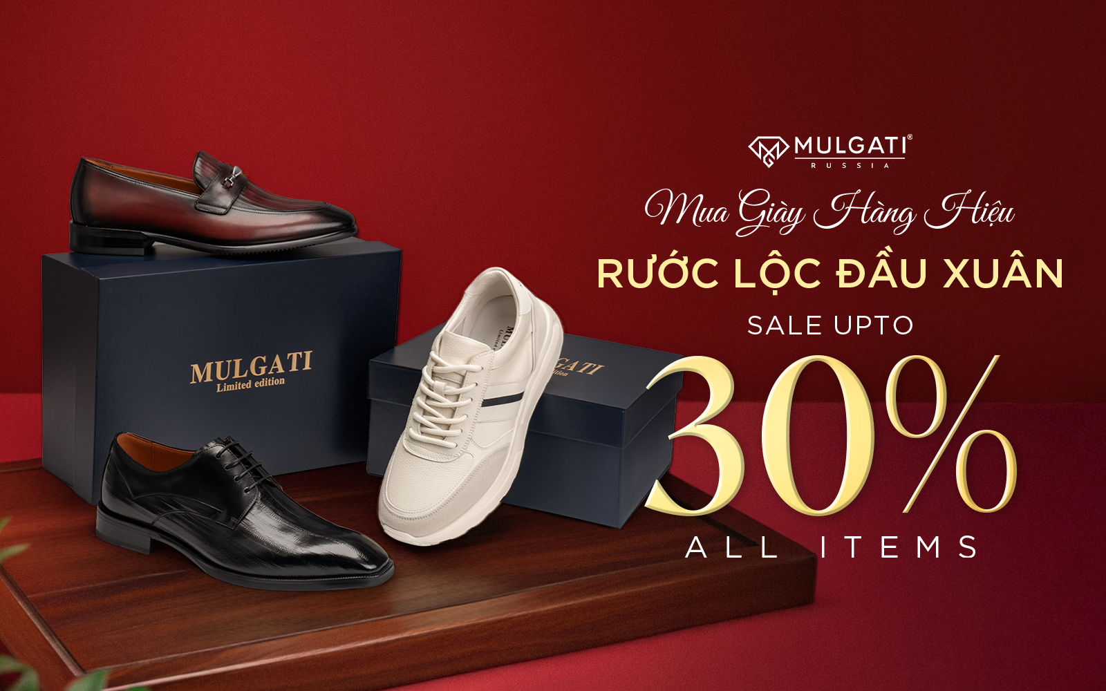 MUA GIÀY HÀNG HIỆU RƯỚC LỘC ĐẦU XUÂN TẠI MULGATI