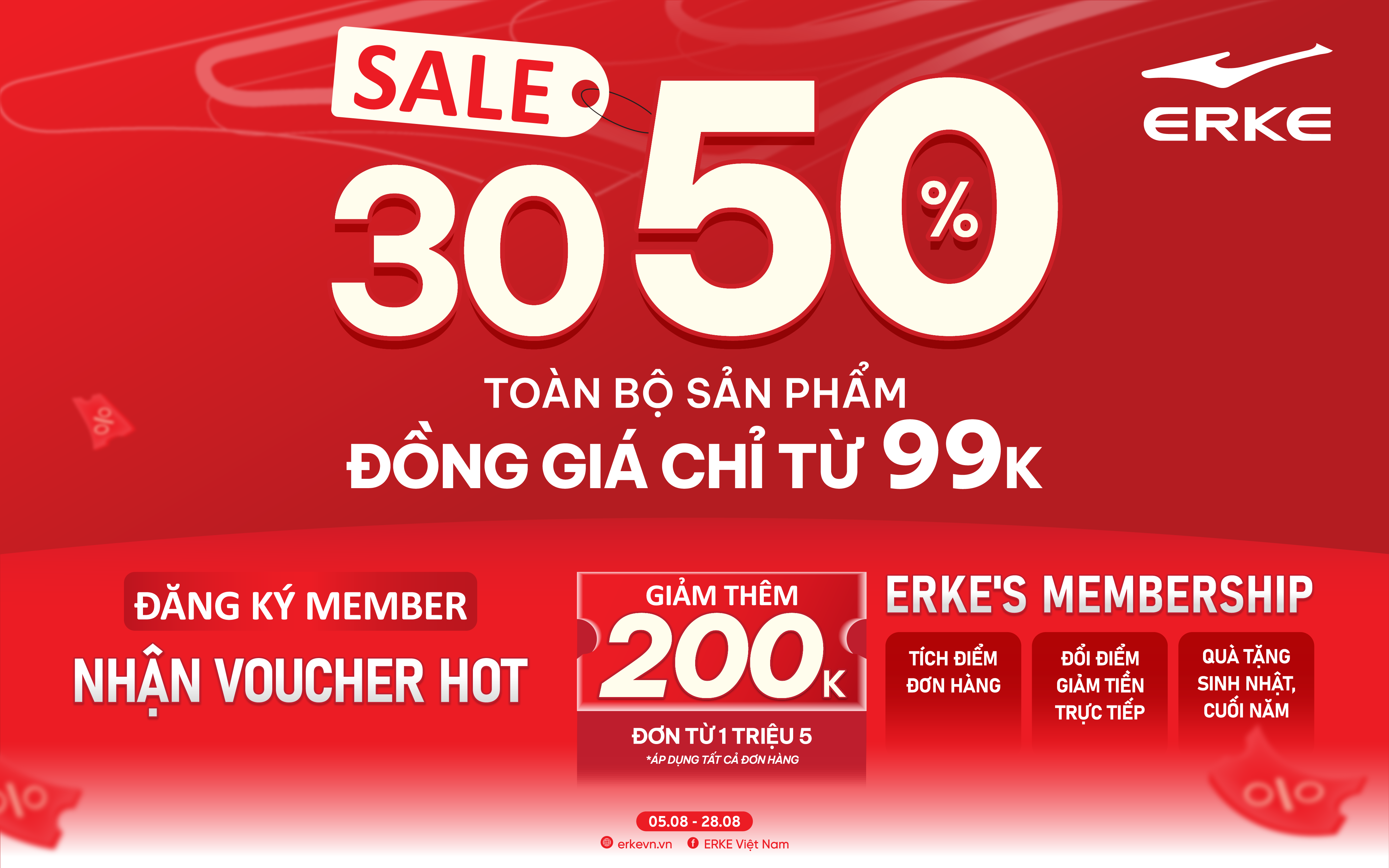 💥  ERKE OUTLET AEON MALL HUẾ SALE 30-50% TOÀN BỘ SẢN PHẨM ĐĂNG KÝ HỘI VIÊN NHẬN VOUCHER GIẢM THÊM 200K 🔥