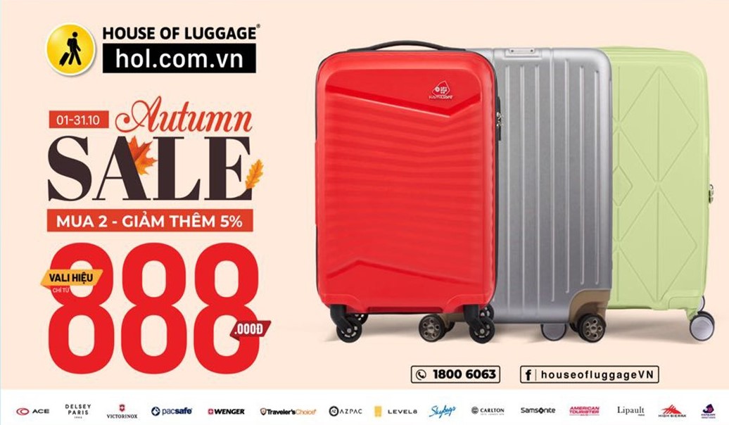 Autum Sale- Ưu đãi đặc biệt tại House of Luggage