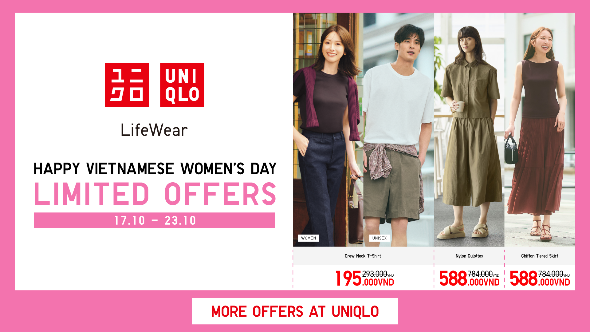 ƯU ĐÃI MỪNG NGÀY PHỤ NỮ VIỆT NAM TẠI UNIQLO 17.10 - 23.10
