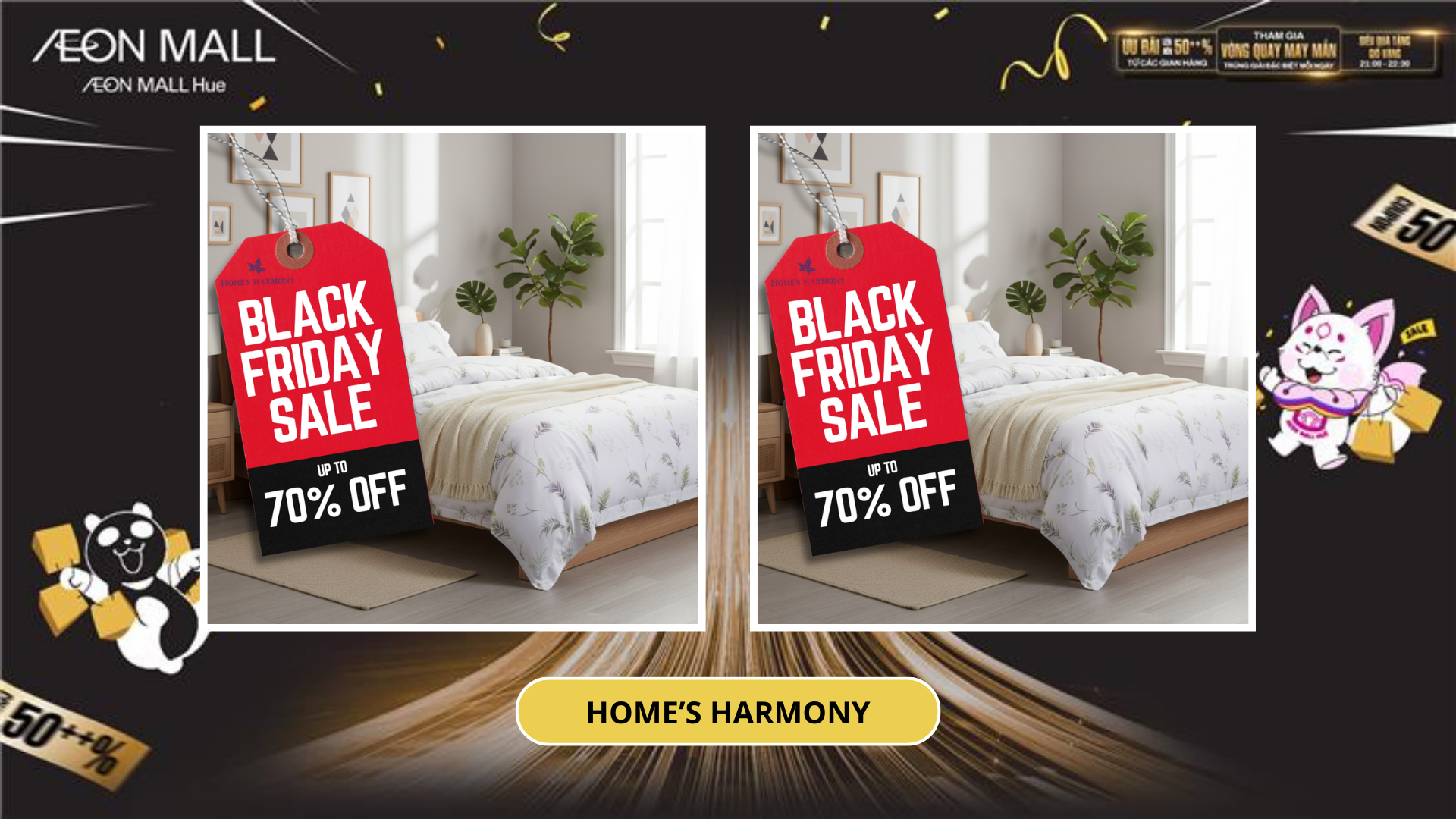 BÙNG NỔ BLACK FRIDAY – XẢ KHO CHĂN GA GỐI GIẢM TỚI 70% TẠI HOME’S HARMONY – AEON MALL HUẾ!
