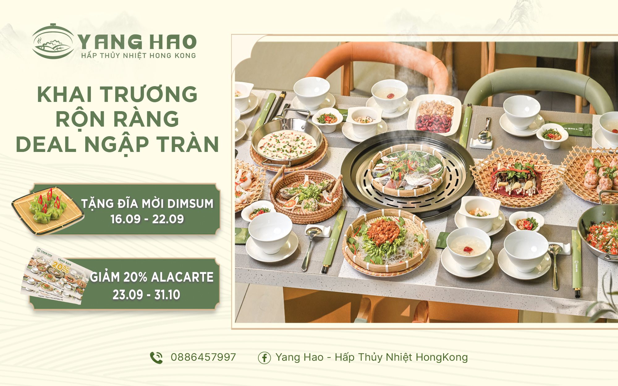 KHUYẾN MÃI KHAI TRƯƠNG YANG HAO: TẶNG DIMSUM MIỄN PHÍ