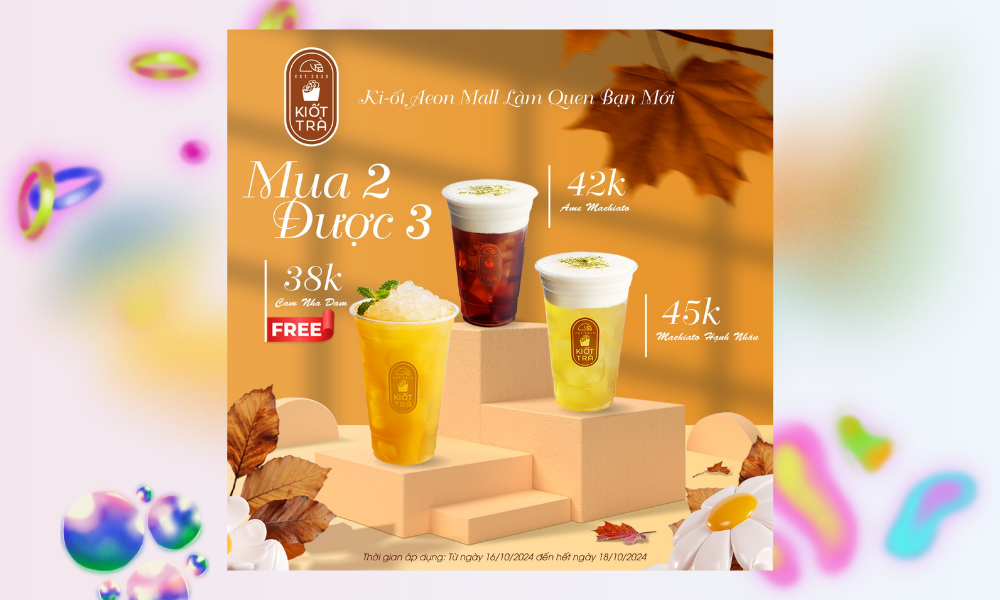 Ki-ốt Trà AEON MALL Huế làm quen bạn mới - Mua 2 được 3!