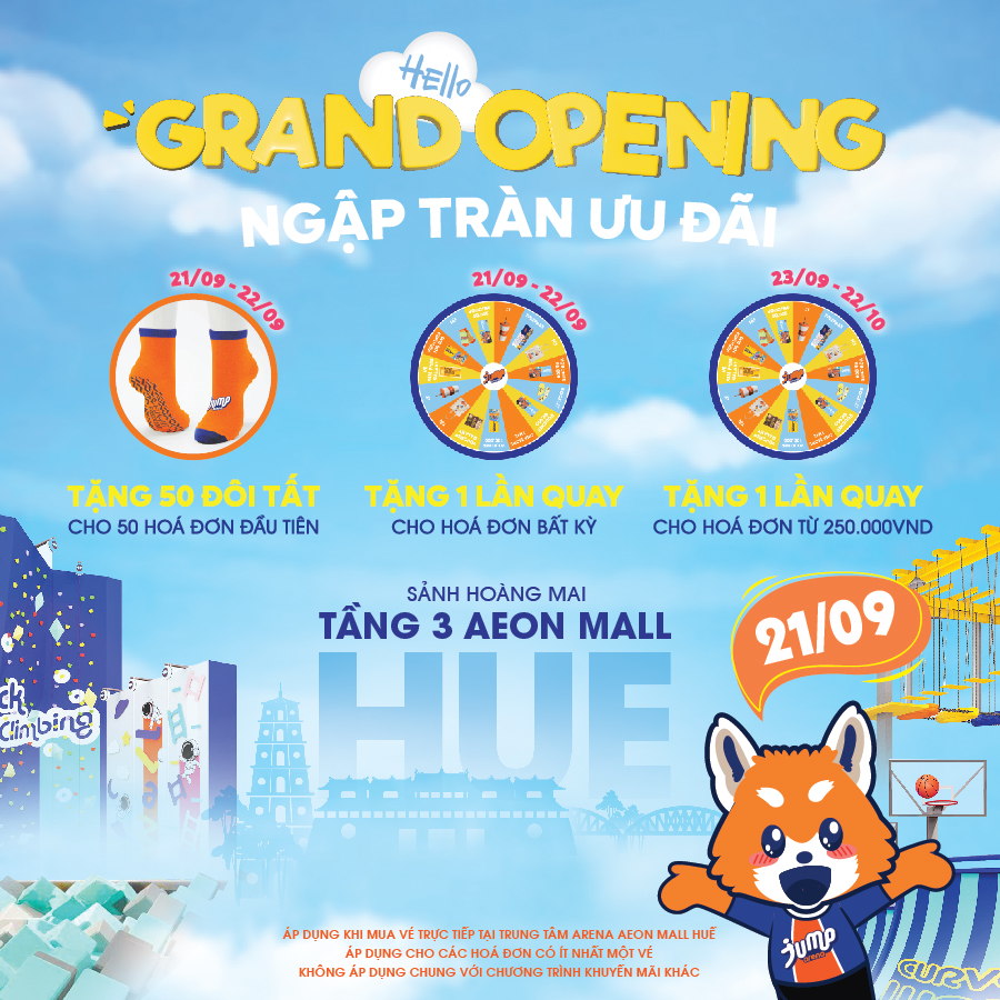 JUMP ARENA - TƯNG BỪNG KHAI TRƯƠNG NGẬP TRÀN ƯU ĐÃI