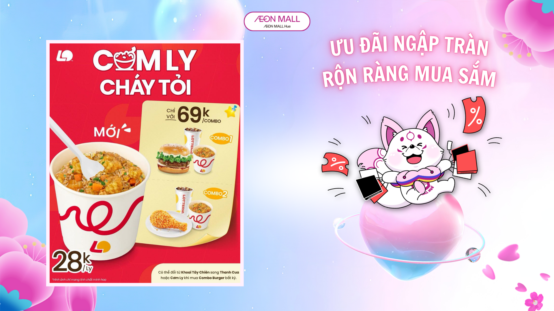 🥢✨ BỮA XẾ TIỆN LỢI CÙNG CƠM LY CHÁY TỎI LOTTERIA AEON MALL HUẾ✨