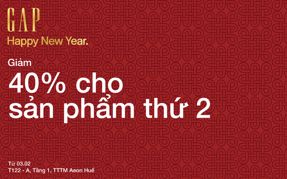 GAP GIẢM 40% CHO SẢN PHẨM THỨ 2