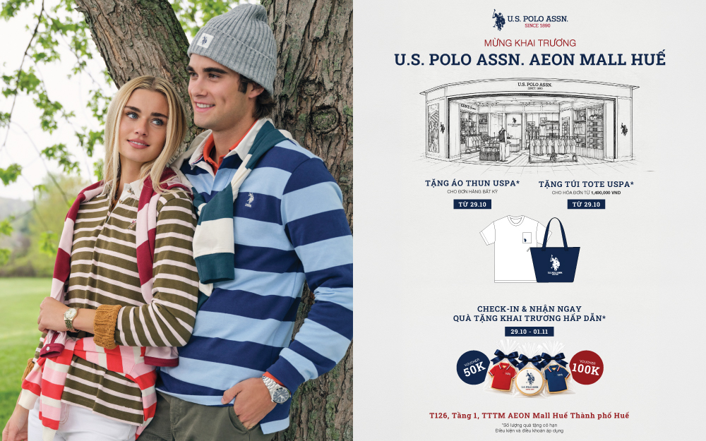️ƯU ĐÃI MỪNG KHAI TRƯƠNG U.S. POLO ASSN. AEON MALL HUẾ