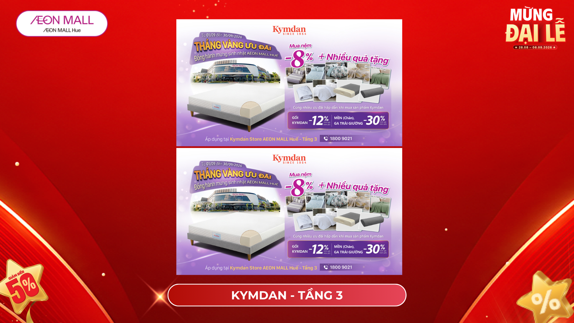 THÁNG VÀNG ƯU ĐÃI KYMDAN TẠI AEON MALL HUẾ