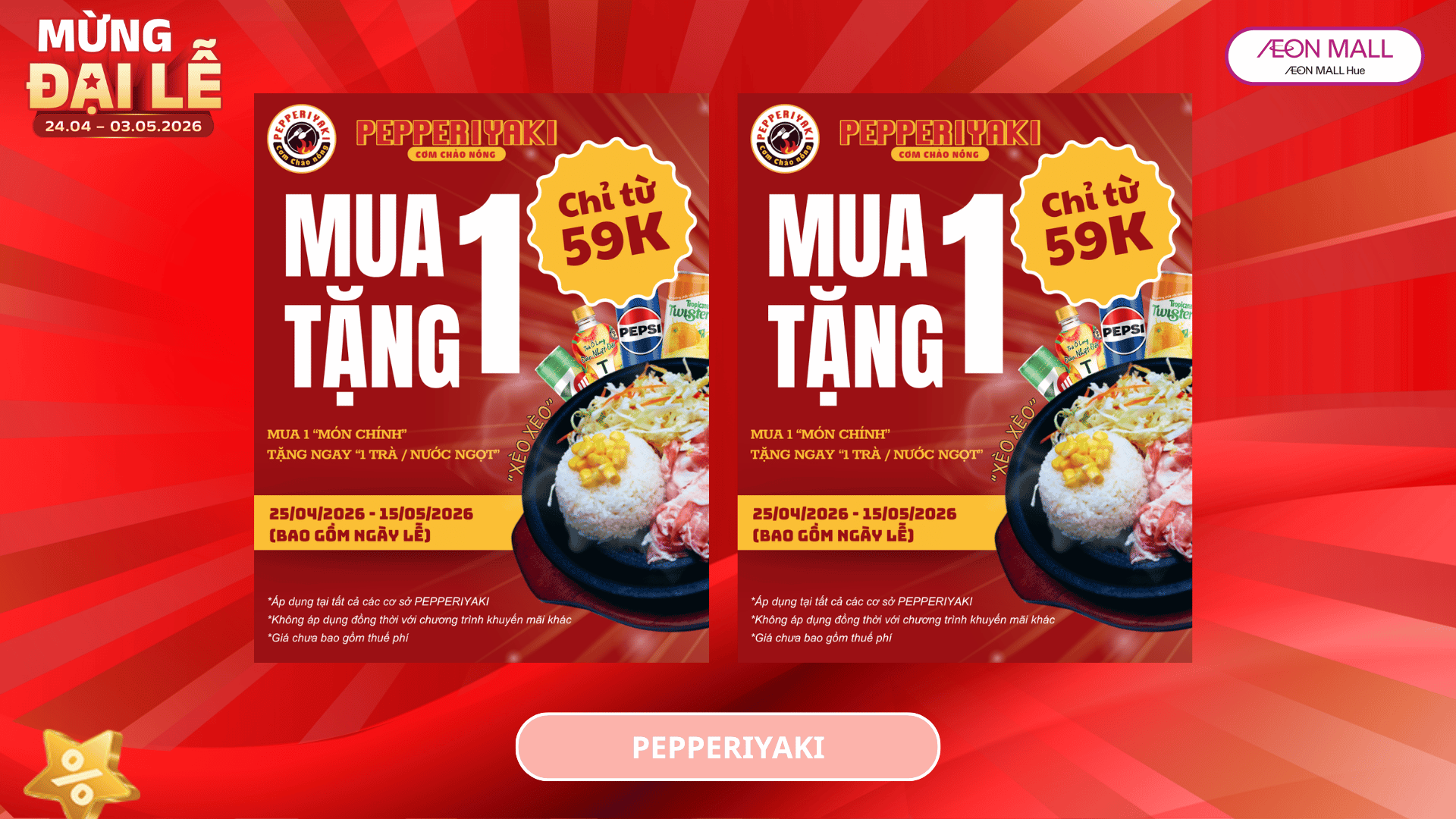 🍱🔥 PEPPERIYAKI – MUA 1 TẶNG 1 CHỈ TỪ 59K 🔥🍱