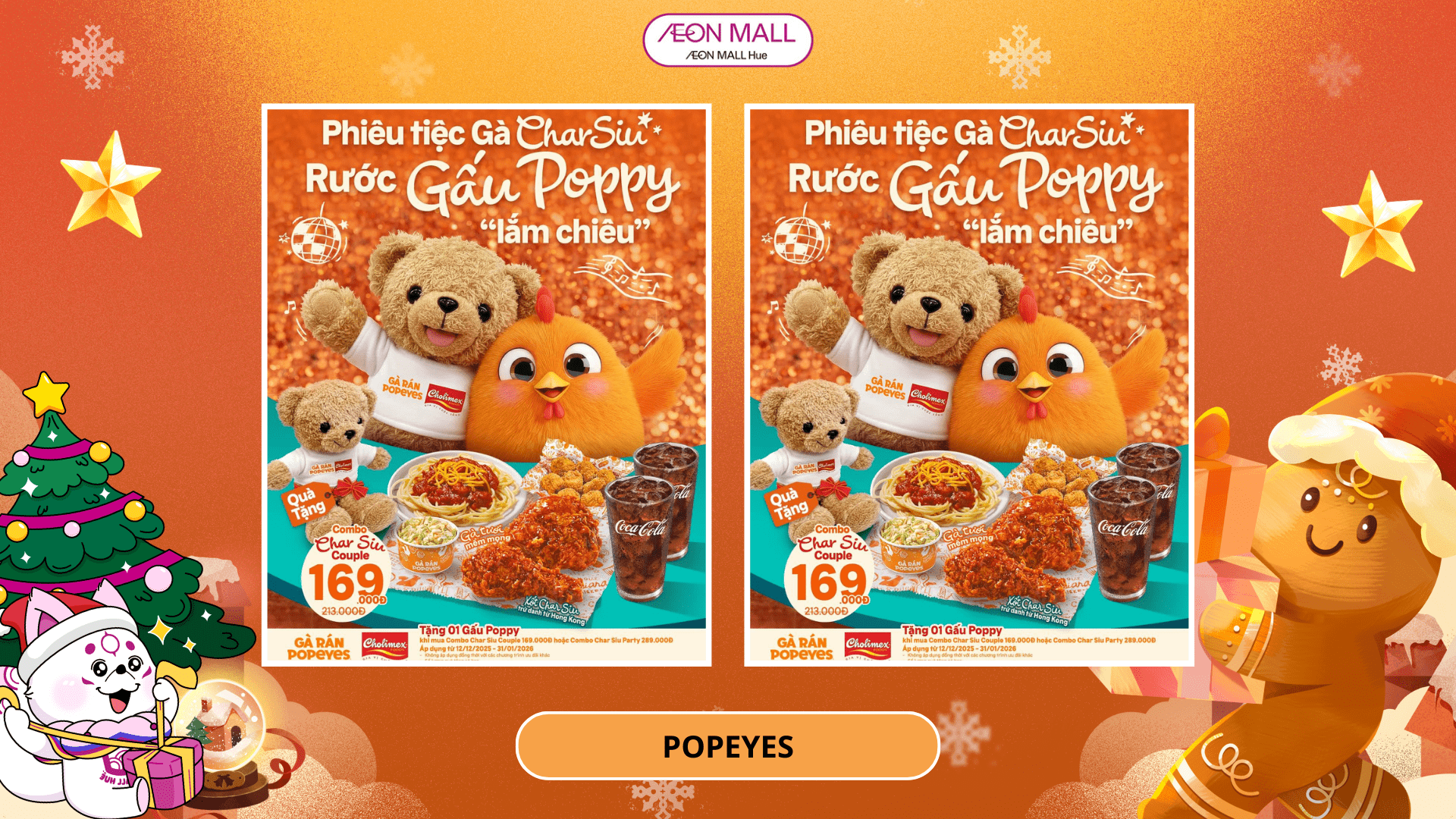 SĂN NGAY GẤU POPPY "LẮM CHIÊU" cùng TIỆC GÀ CHAR SIU - CHỈ 169.000Đ
