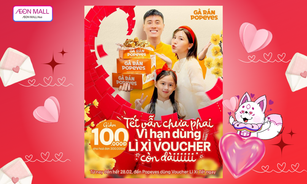 HẾT TẾT VẪN CÒN VOUCHER, GHÉ POPEYES ĐỔI GÀ NGAY! 🧧