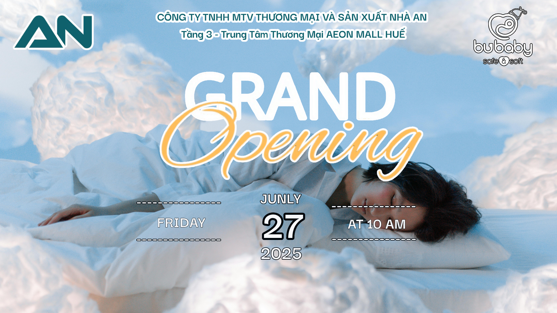 🎉 KHAI TRƯƠNG SHOWROOM MỚI NHÀ AN TẠI AEON MALL HUẾ – ƯU ĐÃI KHỦNG CHƯA TỪNG CÓ! 🎉