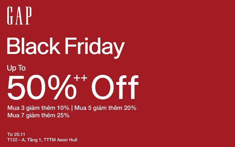 GAP BLACK FRIDAY KHUYẾN MÃI LÊN ĐẾN 80%