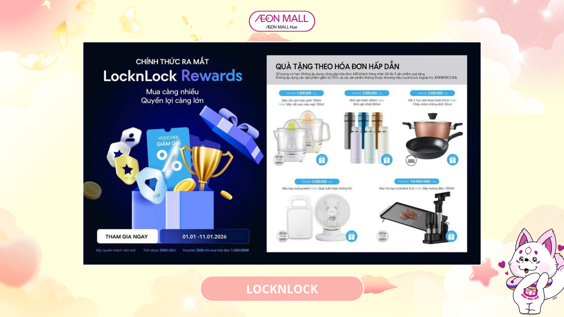 Ra mắt LocknLock Rewards - TÍCH ĐIỂM MUA SẮM, NÂNG TẦM TRẢI NGHIỆM