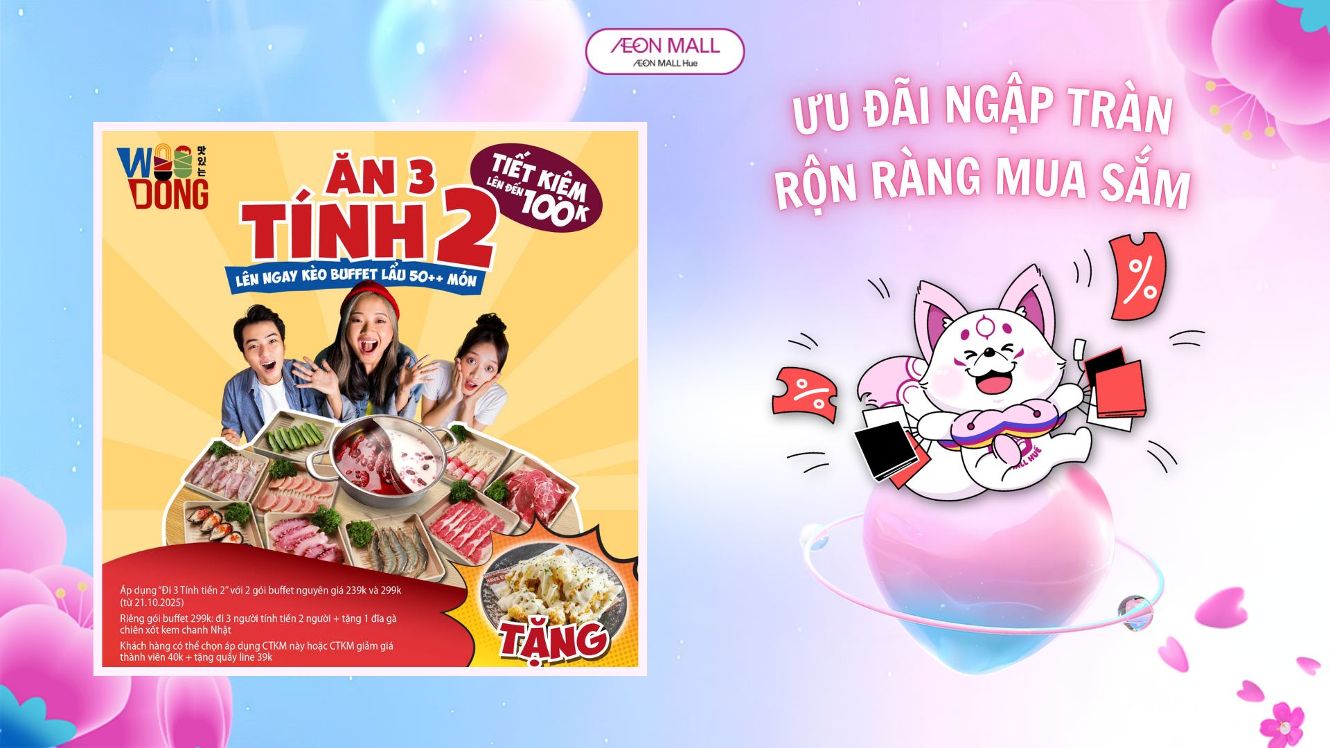 ĐI 3 TÍNH TIỀN 2 tại WooDong