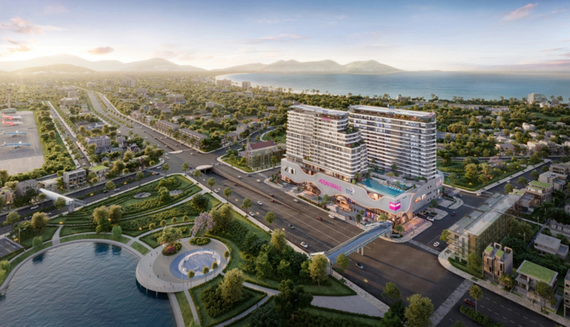 Toàn cảnh vị trí AEON MALL Đà Nẵng Thanh Khê với bốn mặt tiền kết nối các trục đường lớn của thành phố