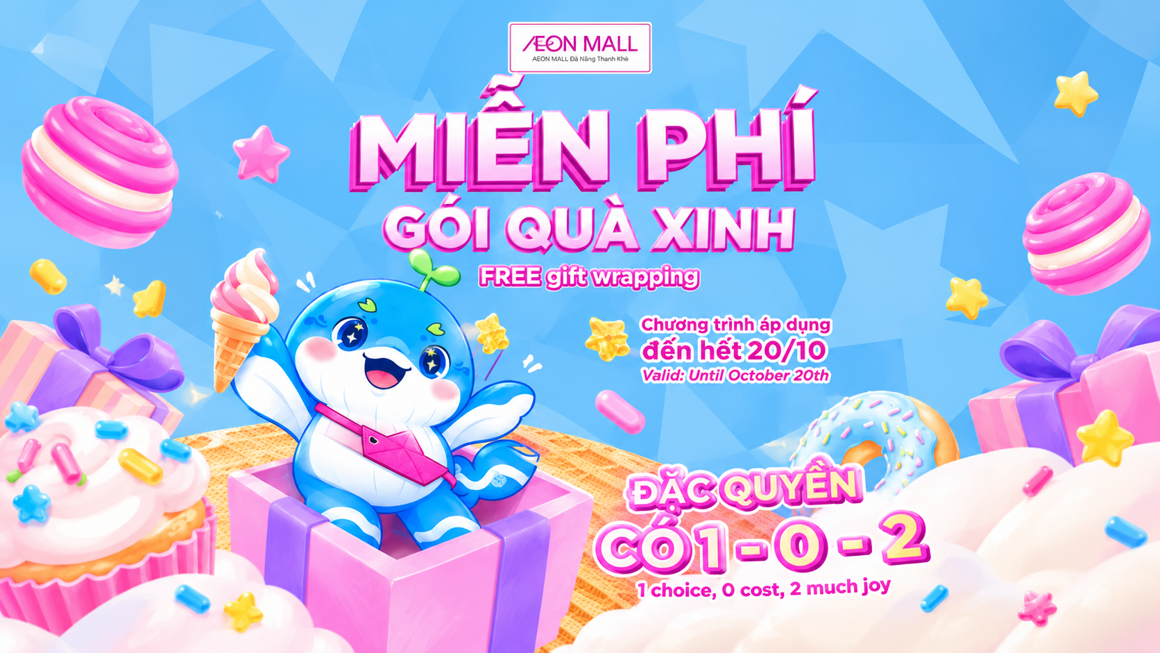 Dịch Vụ Gói Quà Miễn Phí Mừng 20/10 Tại AEON MALL Đà Nẵng Thanh Khê