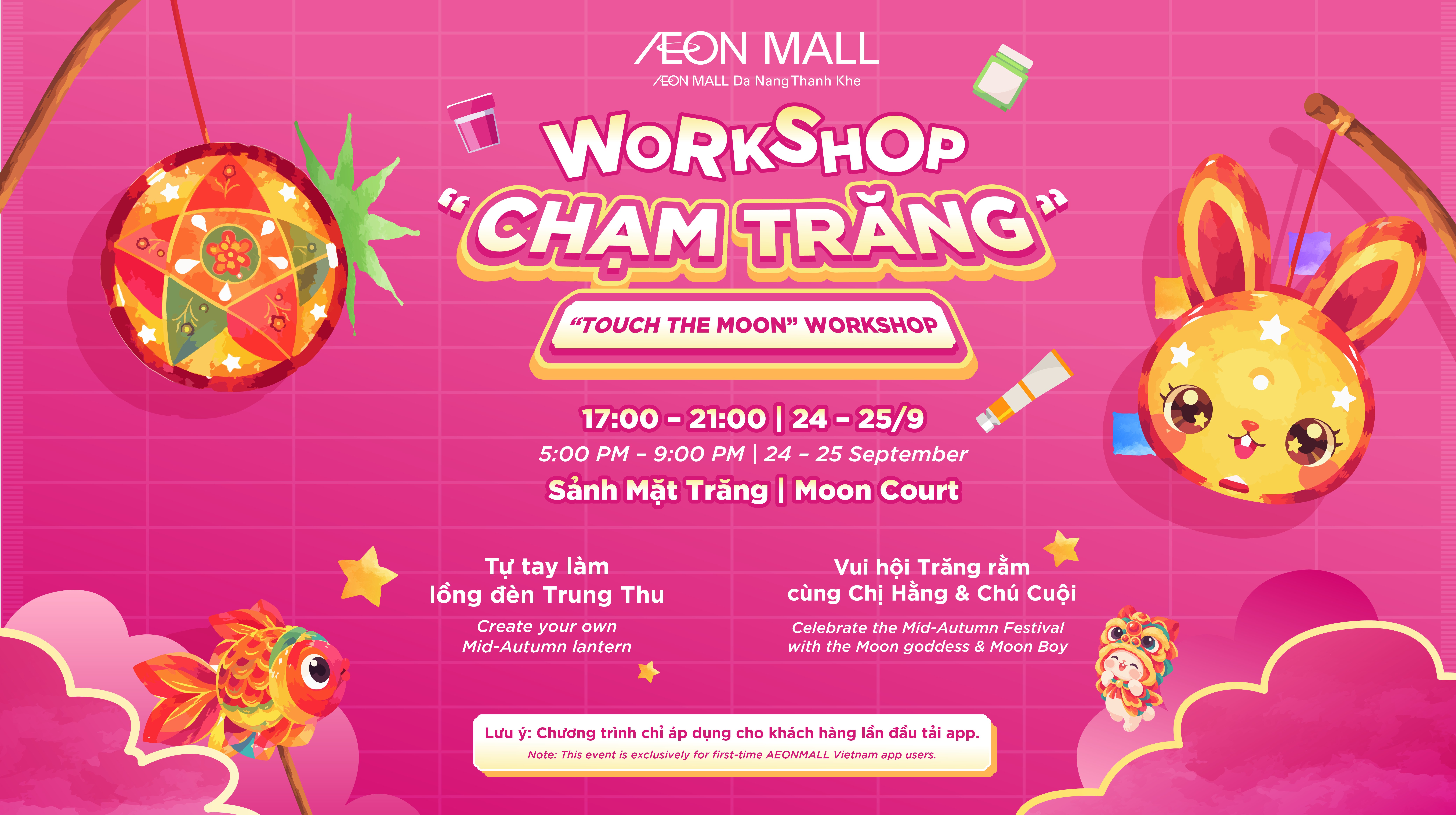 Workshop "Chạm Trăng": Tự Tay Làm Lồng Đèn & Giao Lưu Cùng Chú Cuội, Hằng Nga