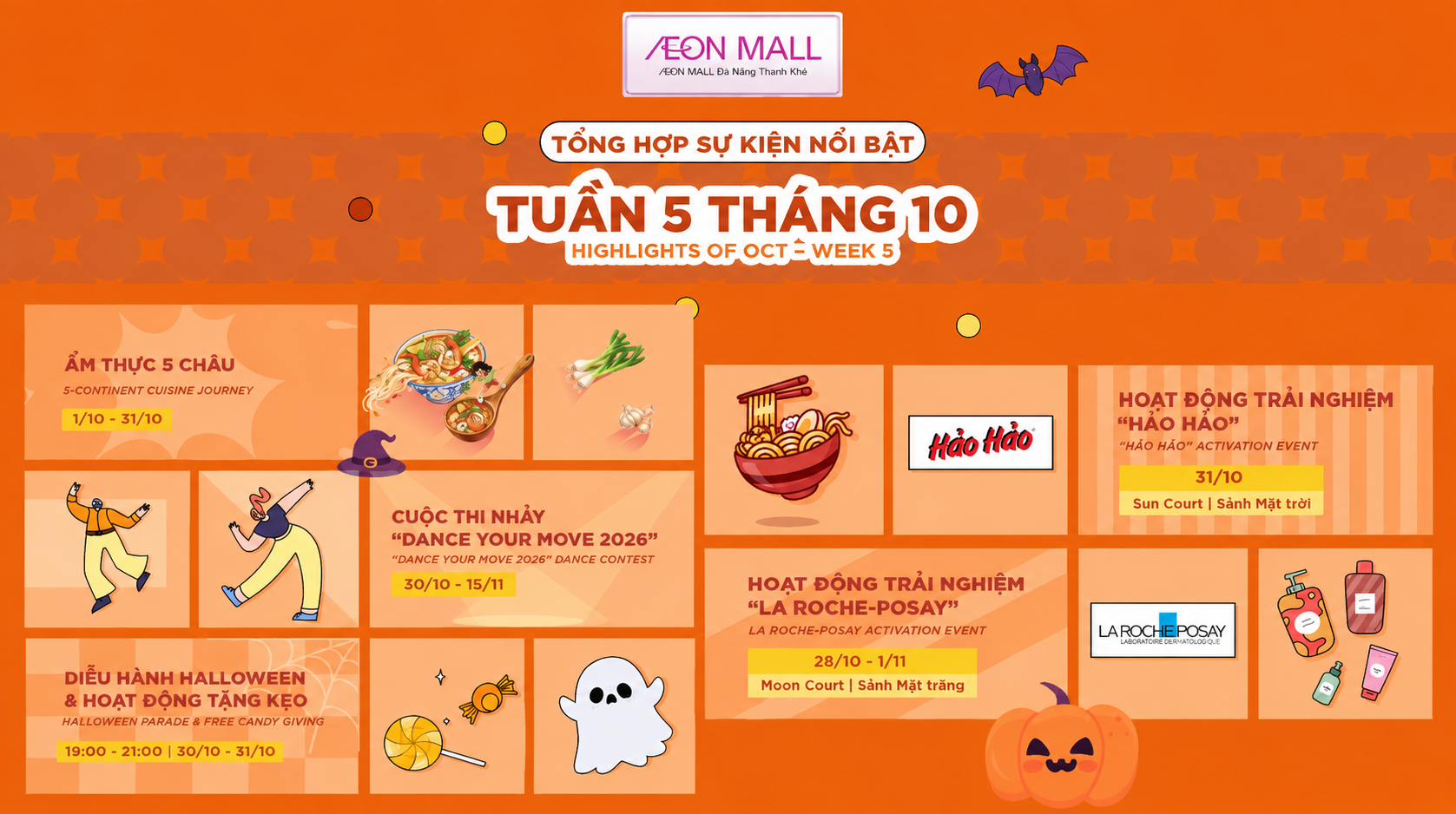 Tuần Cuối Tháng 10 | Bùng Nổ Loạt Sự Kiện Hấp Dẫn Tại AEON MALL Đà Nẵng Thanh Khê
