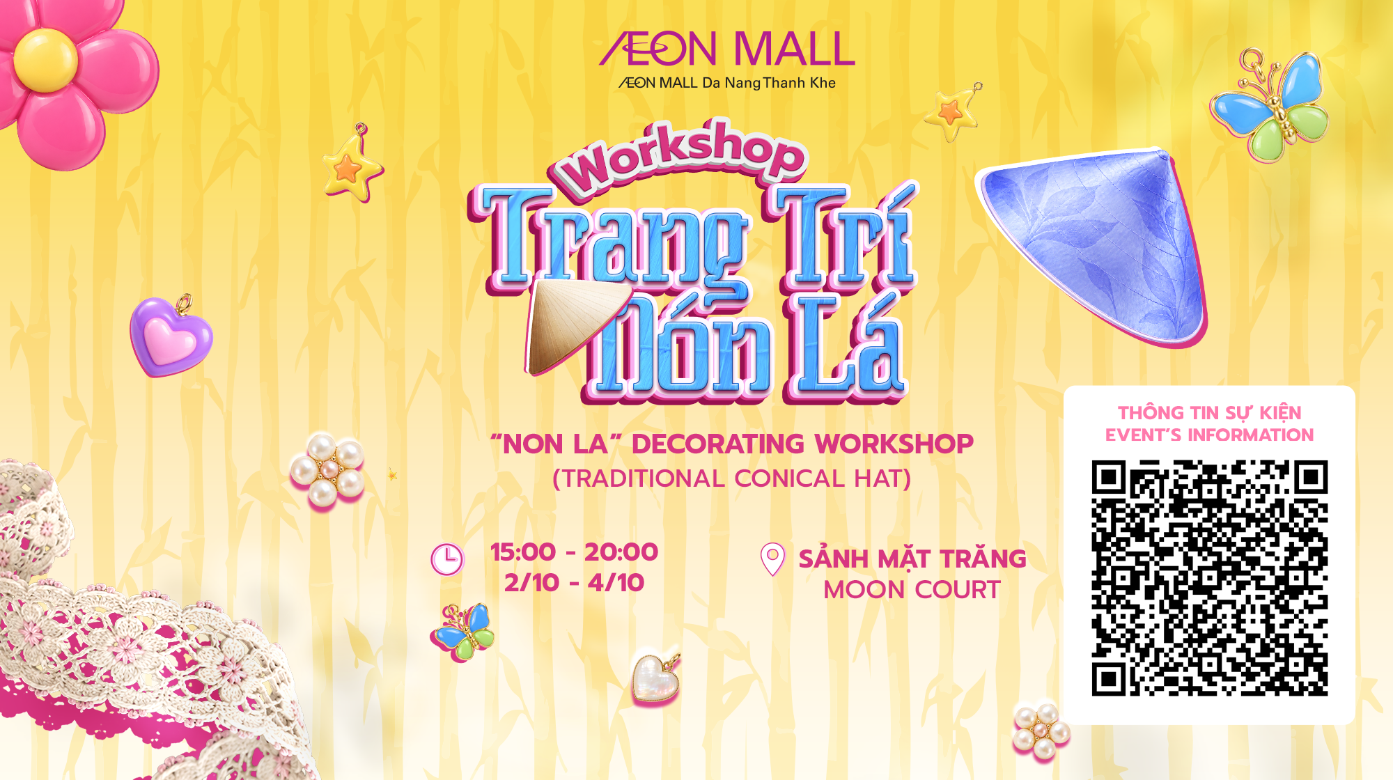 Trổ Tài Khéo Tay Tại Workshop Trang Trí Nón Lá Cùng AEON MALL Đà Nẵng Thanh Khê